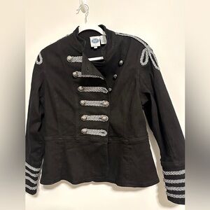 Black Vintage Denim Jacket with Metal embellishments